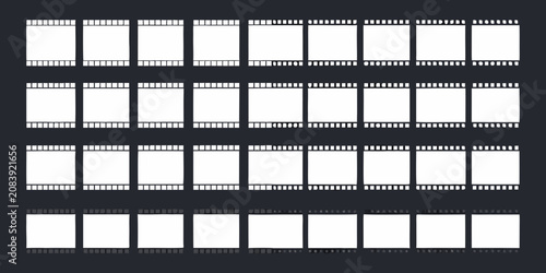 Canvastavla Film negative strips layout dark background rectangular frames