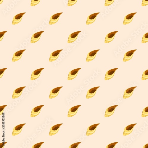 Minimal Seashell Seamless Pattern. Ocean Shell Repeating Background. Marine Minimal Pattern