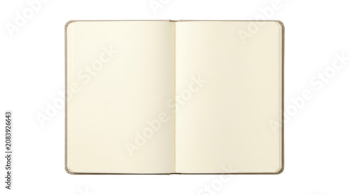 Open Blank Notebook With Empty White Pages.