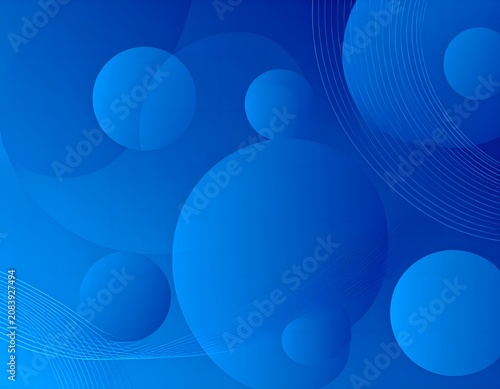 Abstract blue background with circles and lines. Vector illustration for your design