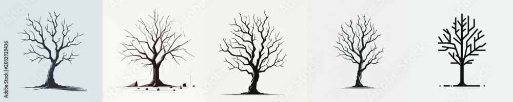 Fototapeta premium Dead Tree Vector Illustration