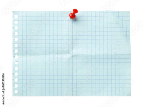 Red Pushpin on a Blank Piece of Paper.