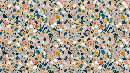 Colorful Seamless Terrazzo Stone Texture Background