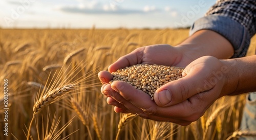 Golden Harvest: A Farmer's Gentle Embrace