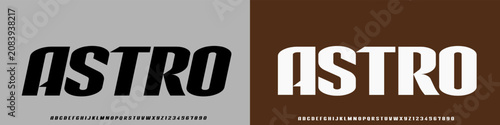 Konstfotografi Astro italic alphabet, wide bold font for powerful dynamic lettering, swift automotive logo, energetic daring headline, car racing branding