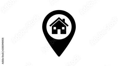 Icon of a house location marker.