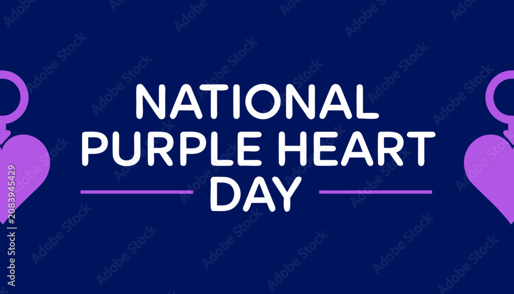 Fototapeta premium National purple heart day background template with purple hearts
