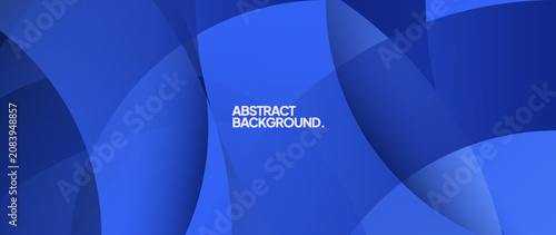 Canvastavla Blue abstract background with round objects overlapping each other to form a beautiful pattern