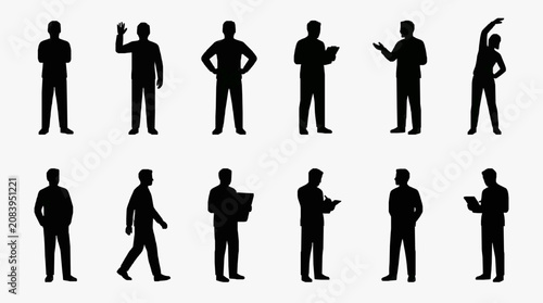 Photos Silhouettes of Professional Business Attitudes.