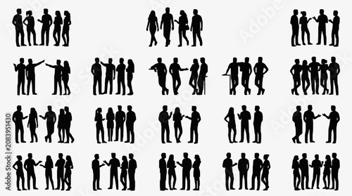 Fotografía Silhouetted Group Activities Silhouettes.