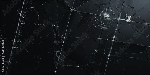 Foto Reflective Cracked Glass Background