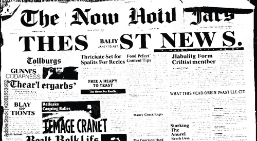 фотографія Classic newspaper front page template with gibberish typography.