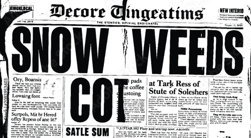 фотографія Classic newspaper front page template with gibberish typography.
