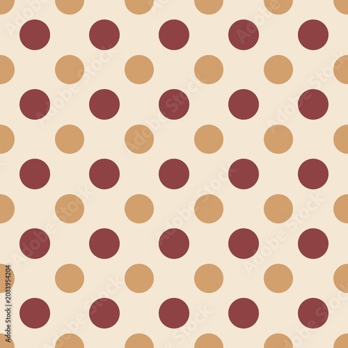 Autumn Polka Dot Seamless Pattern in Burgundy and Beige

