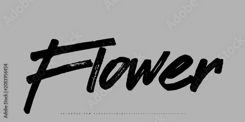 Fotografie Flower font, A aggressive metal display font with chaotic forms, perfect for band logos, album covers, and dark music, clothing