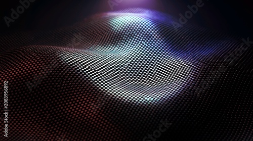 Abstract digital surface with glowing blue dots, representing data flow and network connectivity, for technology backgrounds and futuristic communication concepts in modern digital systems