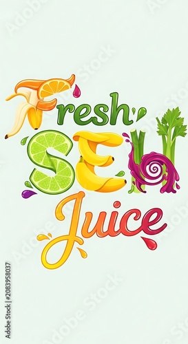 Fresh Healthy Juice Drink Logo Design.
