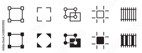 Принти на полотні Boundary Icon Set, Layout Frame Border and Creative Aspect Dimension Ratio Vecto