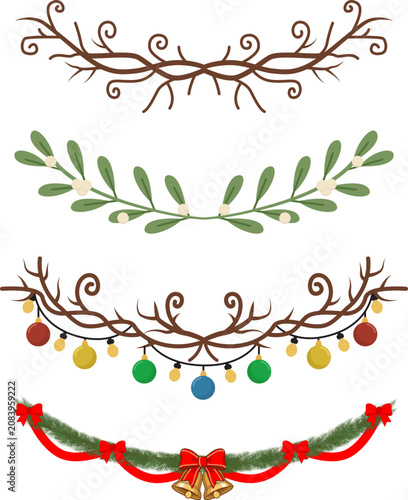 Obraz na płótnie Brown, green, and festive designs adorn the image