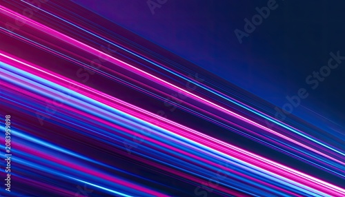 Diagonal streaks of vibrant pink and blue light against a dark backdrop