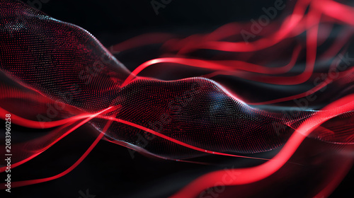 Red Digital Waveforms