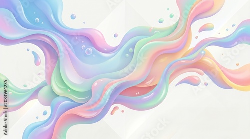 Colorful 3D Liquid Fluid Splash Abstract Pastel Wave Background for Modern Graphic Design