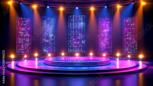 Podium stage for television studio modern theater shows concept background wallpaper AI generated image