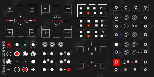 Bild auf Leinwand Camera Interface Icons And Controls Flat White Vector Graphics