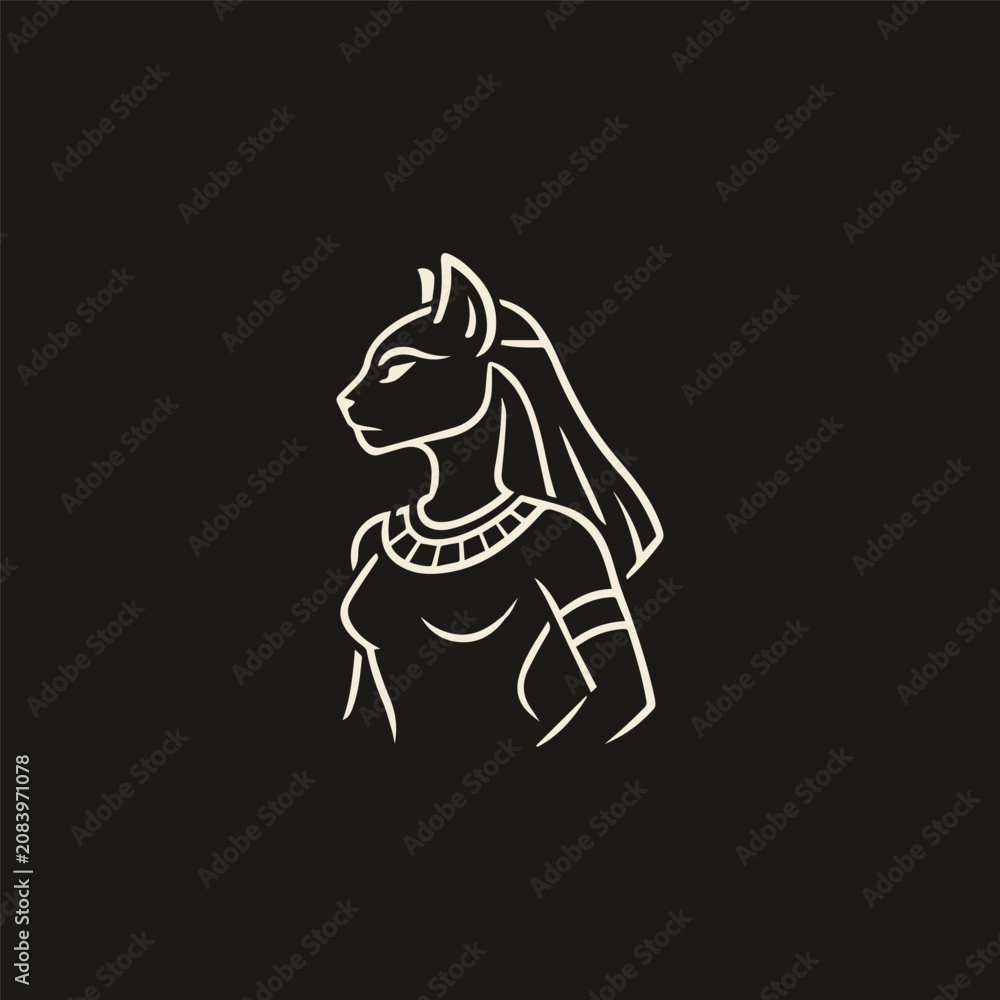 Fototapeta premium Bastet Egypt Logo