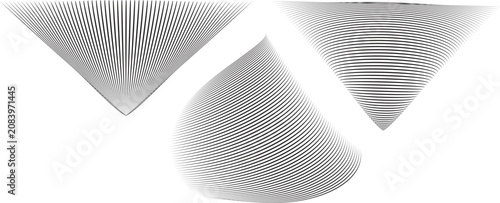 Photos Abstract geometric shapes with warped line perspectives and radial distortions