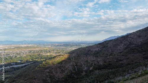 Aerial View of Fernwood Cabin Trail Wasatch Mountains Layton Utah in Spring