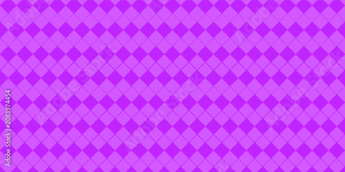 Classic geometric checkered background featuring a seamless plaid pattern with repeating diamonds and squares in shades of vibrant purple, lavender, and pastel violet.