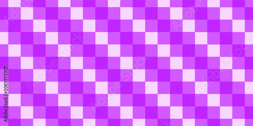 Classic geometric checkered background featuring a seamless plaid pattern with repeating diamonds and squares in shades of vibrant purple, lavender, and pastel violet.