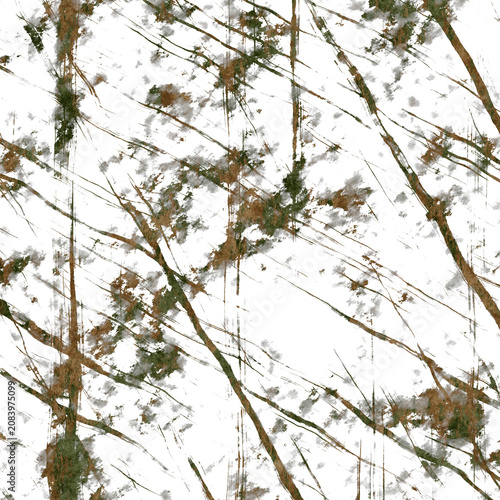 Grunge texture overlay with brown and green organic scratch as clean cutout