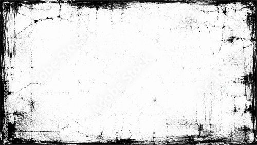 Distressed Grunge Border Frame with Vintage Black Texture Background