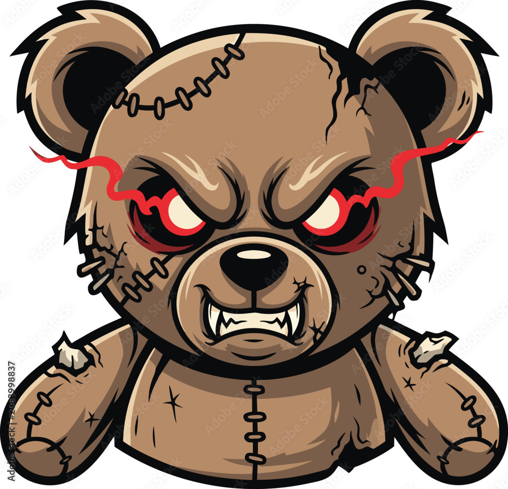 Obraz premium Scary Teddy Bear with Stitches.