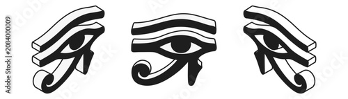 Foto Egyptian eye symbol clipart with ancient Egypt hieroglyph icon 3D isometric draw