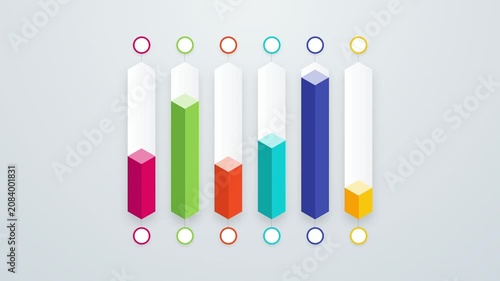 Animated Infographic Bar Chart with Colorful Growing Bars for Data Visualization