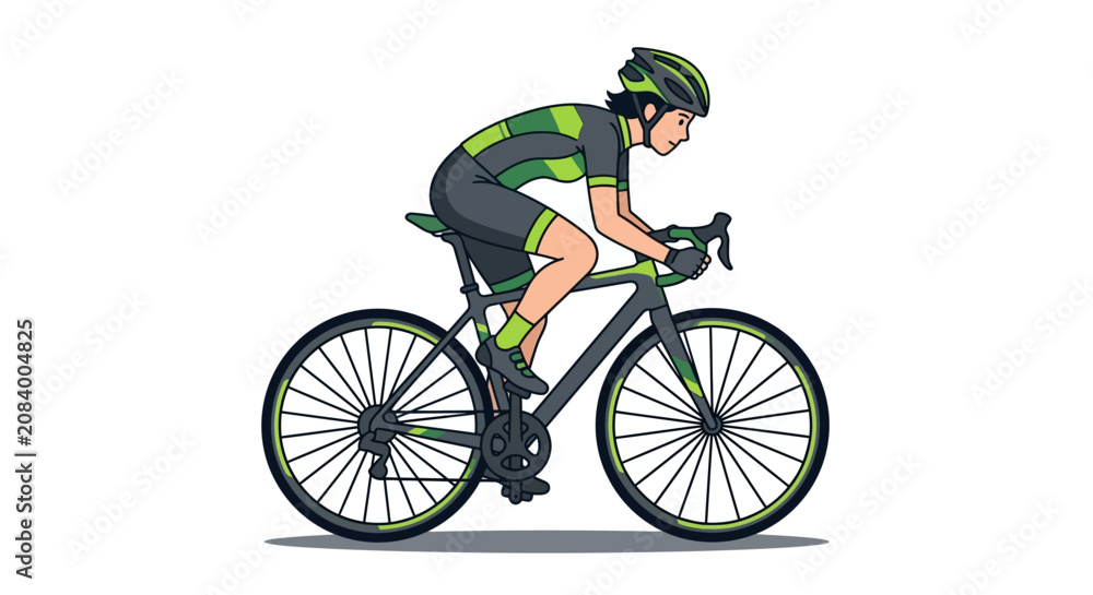 Fototapeta premium Cyclist riding fast on professional road bike.