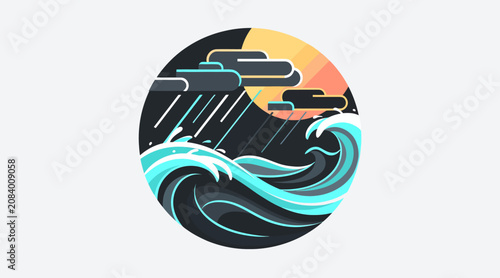 Abstract wave design with vibrant colors and dynamic shapes.