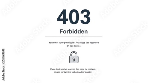 403 forbidden access error page screen with a padlock icon indicating restricted website permission denied