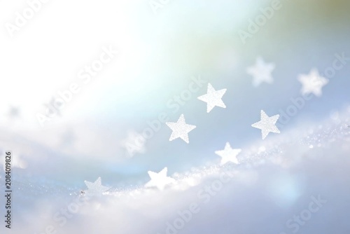 Shimmering Starry Sky with Soft Blue Glow