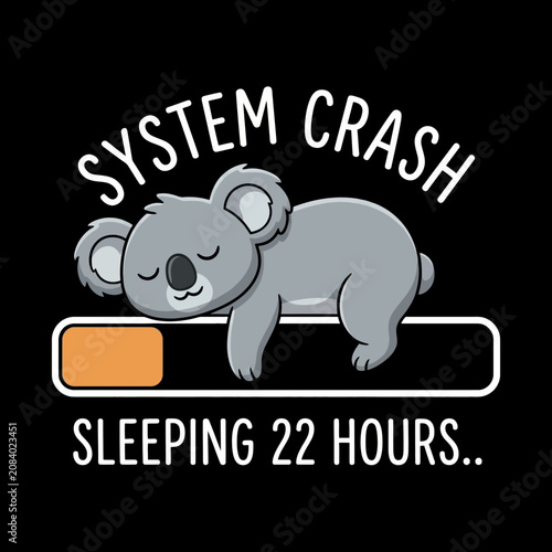 Sleepy Koala Bear Cartoon Character.