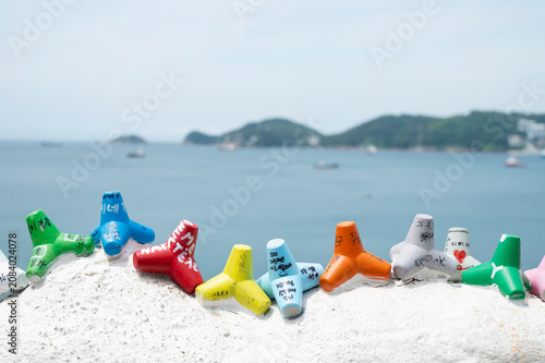 Foto 바닷가 마을의 재미있는 소품들,한국의 관광지 부산의 흰여울마을