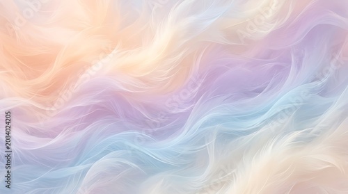 Soft pastel abstract background with flowing waves of light clouds and dreamy colors