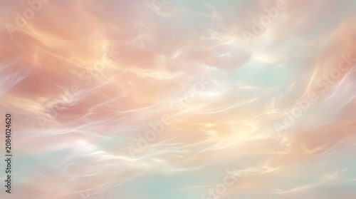 Soft abstract clouds with light pastel pink and orange colors in the sky