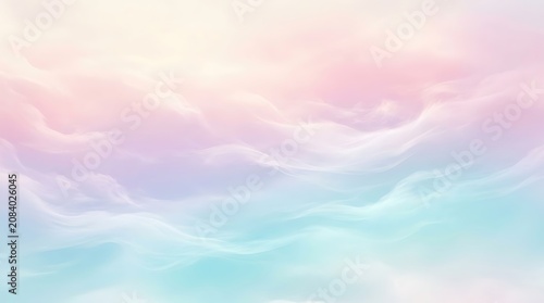 Soft pastel clouds in a dreamy sky with pink and blue colors