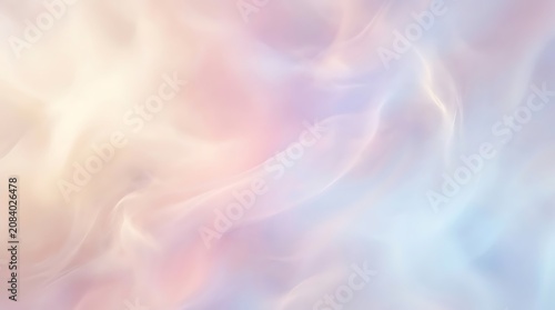 Soft abstract background with flowing pastel smoke and light clouds in pink and blue