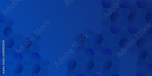 Blue Hexagon Tech Finance Fintech Background Abstract Pixel Pattern. Abstract Business Tech Science Simple