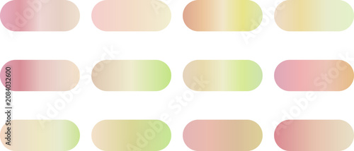 Pastel soft color palette oval gradient shapes for UI design.